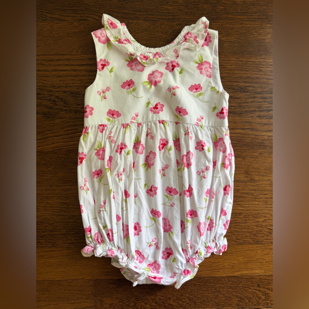 Little English Floral Sleeveless Romper